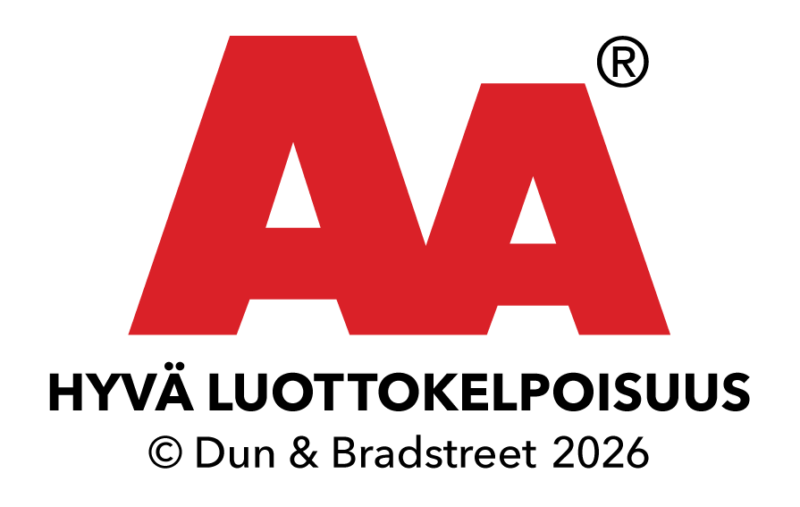 Dun & Bradstreet AA sertifikaatti 2026 hyvä luottokelpoisuus